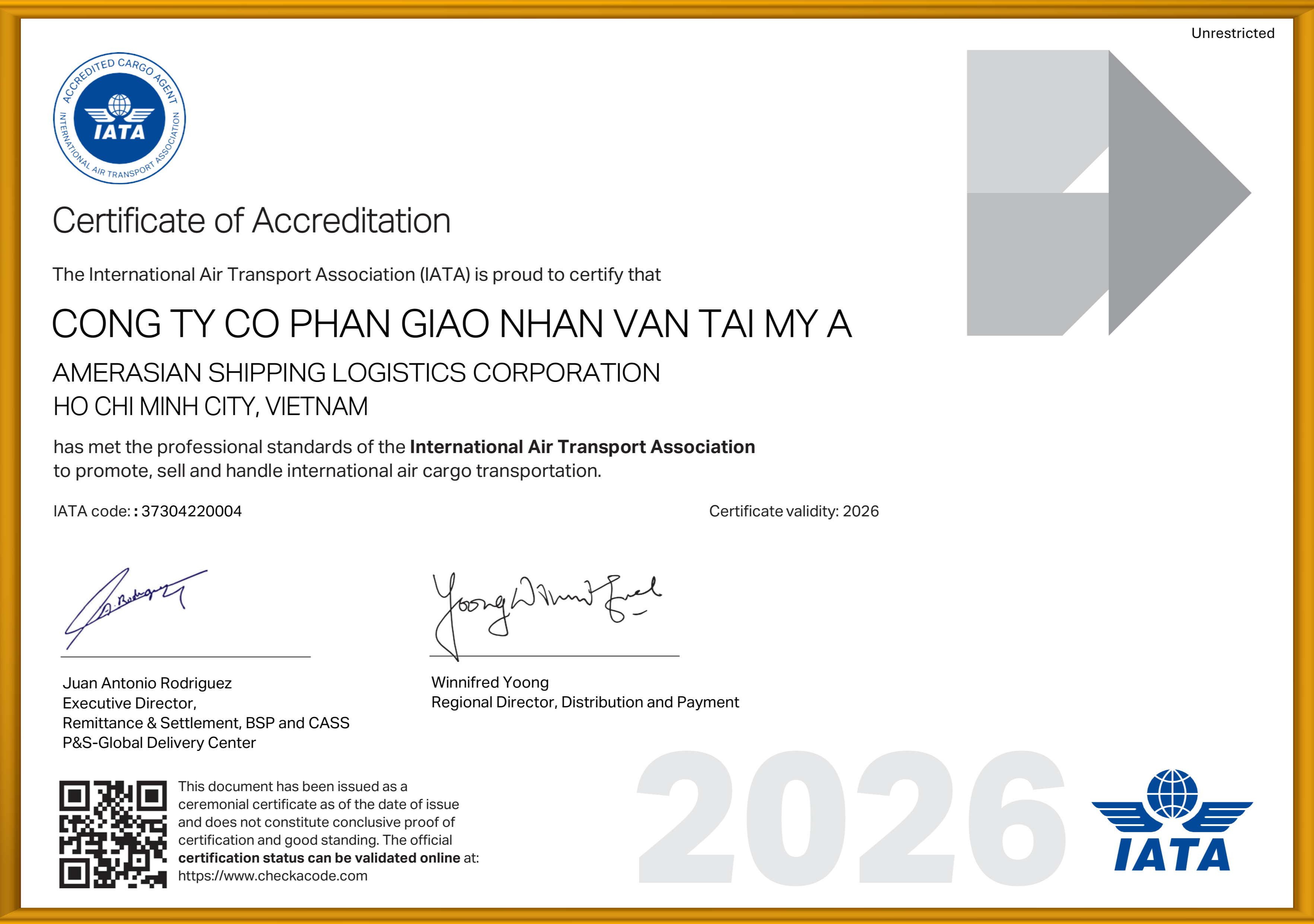 Chứng nhận IATA Cargo Agent